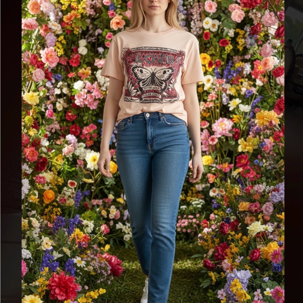 NWT Valentino pink butterfly shirt